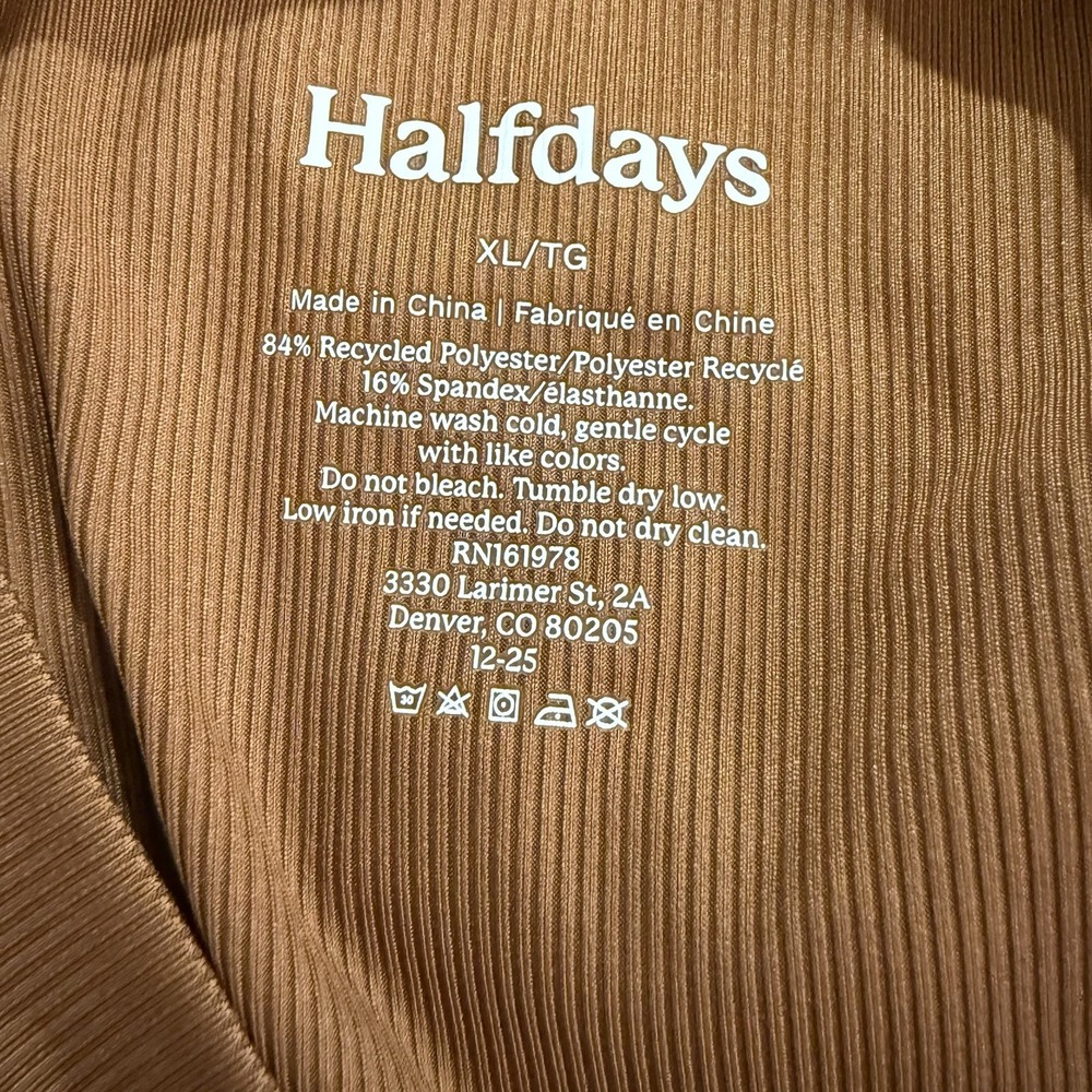Halfdays Mollie Performance T Shirt Womens XL Nuthatch Brown Hiking Gym New‎ - Picture 5 of 8